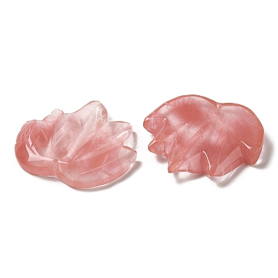 Cherry Quartz Glass Carved Pendants G-K353-01H-1