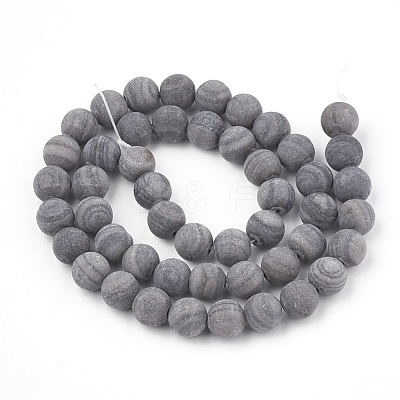 Natural Black Wood Lace Stone Wooden Jasper Beads Strands X-G-T106-013-1