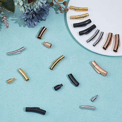 8Pcs 4 Colors Stainless Steel Bayonet Clasps STAS-DR0001-14-1