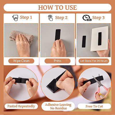2 Sets 2 Colors Sided Self Adhesive Hook and Loop Tapes FIND-TA0005-30-1