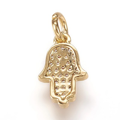 Brass Micro Pave Cubic Zirconia Charms Pendants ZIRC-K070-32G-1