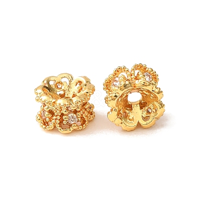 Brass Micro Pave Cubic Zirconia Beads CU-CBA54A3-02G-02-1