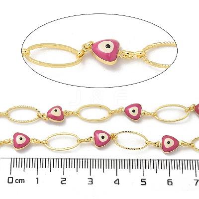 Rack Plating Brass Enamel Link Chains CHC-P012-09G-01-1