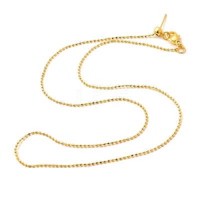 1mm Rack Plating Brass Ball Chain Adjustable Slider Necklaces for Women Men MAK-L044-51G-1