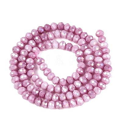 Anti-Tarnish Dyed Rondelle Glass Beads Strands EGLA-T021-3mm-17-12-1