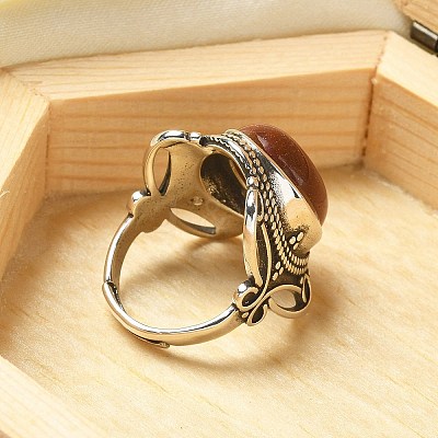 Synthetic Goldstone Adjustable Rings RJEW-I108-02AS-01-1