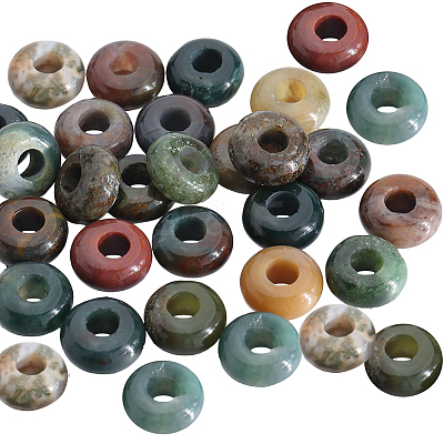 30Pcs Natural Indian Agate European Beads G-SP0001-01A-01-1