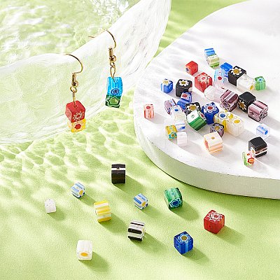 2 Styles Handmade Millefiori Glass Beads LK-CJ0001-06-1