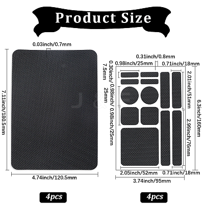 8Pcs 2 Styles PEVA Rubber Anti-Slip Hexagonal Phone Grip Tape Stickers for Phones AJEW-SP0002-64A-02-1