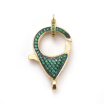 Brass Micro Pave Cubic Zirconia Lobster Claw Clasps ZIRC-K081-95G-04-1