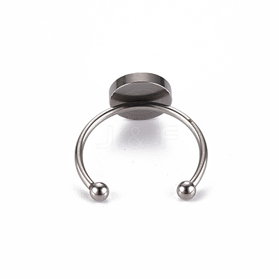 Non-Tarnish 201 Stainless Steel Cuff Pad Ring Settings X-STAS-S080-042C-P-1