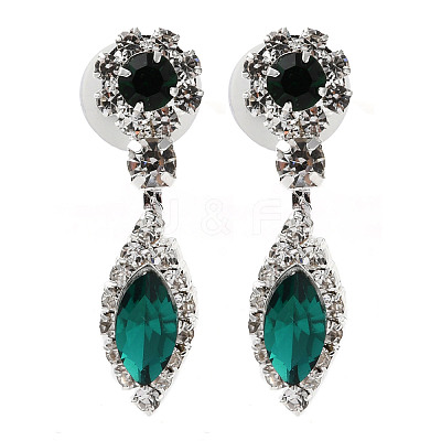 Horse Eye Alloy Rhinestone Necklaces & Stud Earring Sets for Women SJEW-U001-01P-06-1