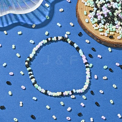 90g 9 Colors Glass Frosted Seed Beads SEED-YW0002-53A-1