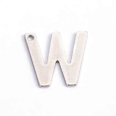Tarnish Resistant 304 Stainless Steel Letter Charms STAS-O072-W-1