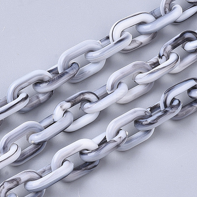 Acrylic Handmade Cable Chains SACR-N006-03G-1