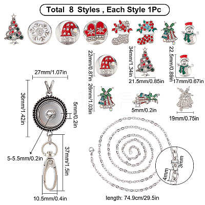 DIY Interchangeable Christmas Office Lanyard ID Badge Holder Necklace Making Kit DIY-SC0022-03-1