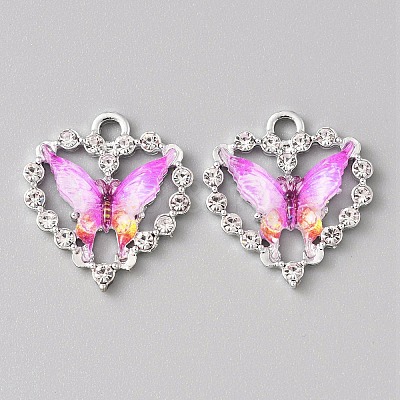 Platinum Alloy Rhinestone Pendants FIND-TAC0008-69P-03-1