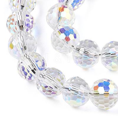 Transparent Electroplate Glass Bead Strands EGLA-TAC0003-04L-1