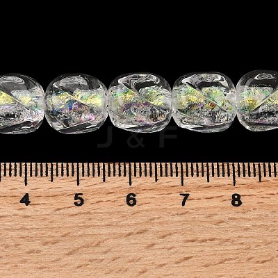 Handmade Foil Lampwork Beads Strands FOIL-C002-01C-1