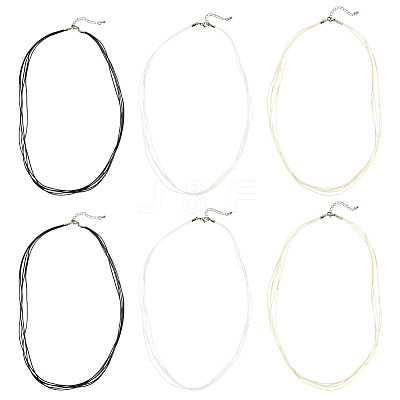6Pcs 3 Colors 1MM Polyester&Cotton Waxed Cord 5-Strand Necklace Making MAK-TA0001-37-1