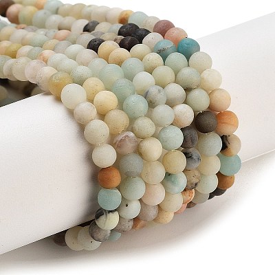 Natural Flower Amazonite Beads Strands G-G697-F05-4mm-01-1