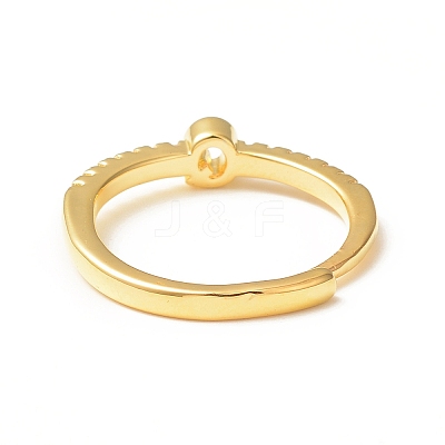 Clear Cubic Zirconia Initial Letter Adjustable Ring RJEW-C052-01G-Q-1