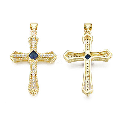 Brass Micro Pave Cubic Zirconia Pendants KK-N227-86D-1