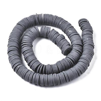 Flat Round Handmade Polymer Clay Beads CLAY-R067-12mm-41-1
