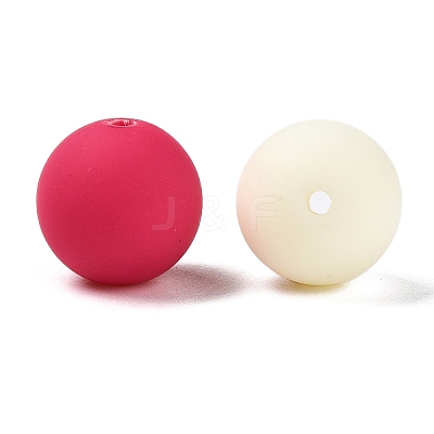 Rubberized Style Imitated Silicone Acrylic Beads MACR-T048-01A-03-1