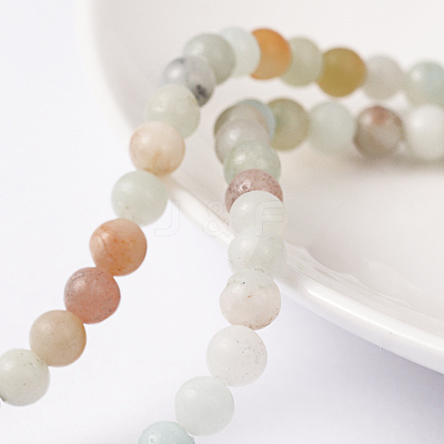 Natural Flower Amazonite Round Bead Strands X-G-D608-4mm-1