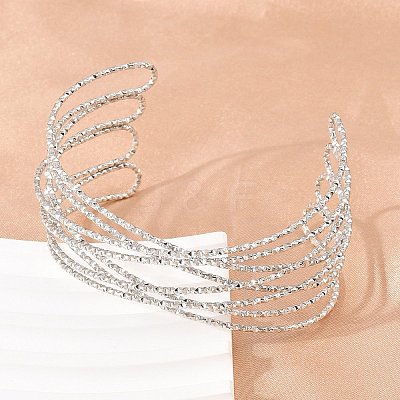 304 Stainless Steel Cuff Bangles for Women BJEW-Z155-05P-1