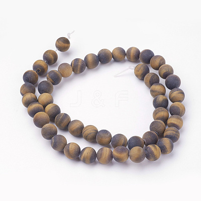Natural Yellow Tiger Eye Bead Strands G-G735-65F-8mm-AB+-1