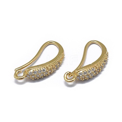 Brass Micro Pave Cubic Zirconia Earring Hooks ZIRC-L079-01G-1