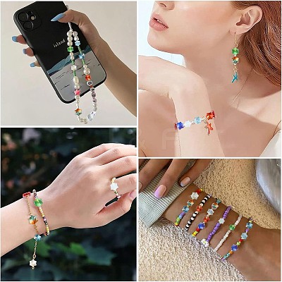 100Pcs 9 Colors Transparent Glass Beads GLAA-CJ0002-53-1