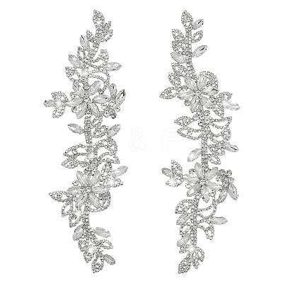 1Pair Alloy Glass Cabochons AJEW-PH0006-75-1