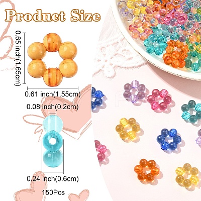 150Pcs Transparent Acrylic Bead Frame TACR-YW0003-21-1