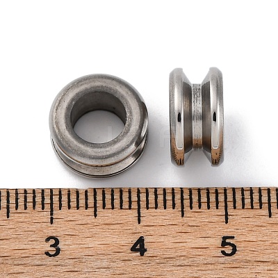 Tarnish Resistant 304 Stainless Steel Grooved Beads STAS-I117-16D-P-1