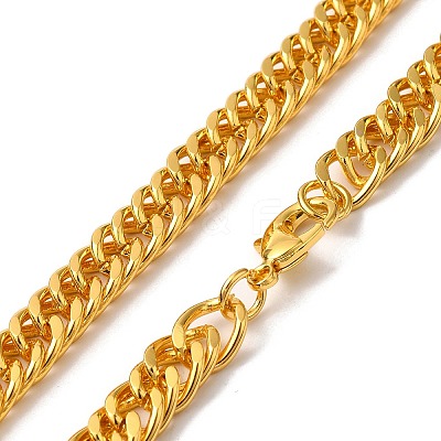 Iron Cuban Link Chain Necklaces for Women Men NJEW-A028-01G-G-1