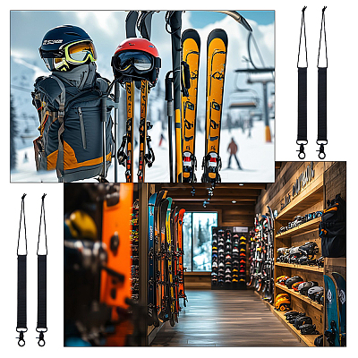 6Pcs Imitation Nylon with Alloy Ski Board Strap AJEW-HS0001-36-1