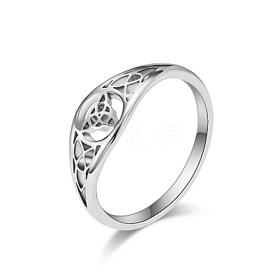 Hollow Out Trinity Knot 304 Stainless Steel Finger Rings FS-WG0AD95-05-1