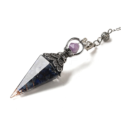 Resin Bullet Dowsing Pendulum Big Pendants G-H058-01AS-09-1