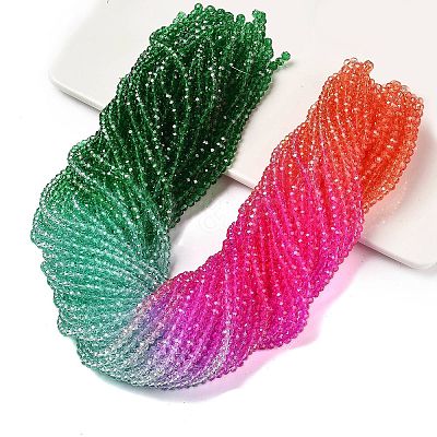 Transparent Painted Glass Beads Strands DGLA-A034-T4mm-A03-1