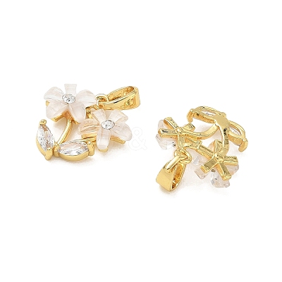 Brass Micro Pave Cubic Zirconia Charms CU-CBA8C34-01G-02-1