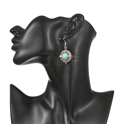 Bohemian Alloy & Enamel & Acrylic & Rhinestone Dangle Earrings for Women EJEW-JE07343-1