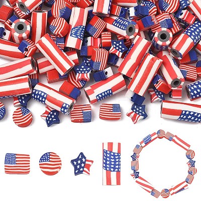 80Pcs 4 Styles Handmade Polymer Clay Beads CLAY-YW0002-71-1