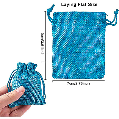 Burlap Packing Pouches Drawstring Bags ABAG-BC0001-12-1