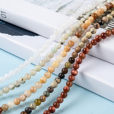 Natural Assorted Gemstone Bead Strands G-K146-M-3mm-1