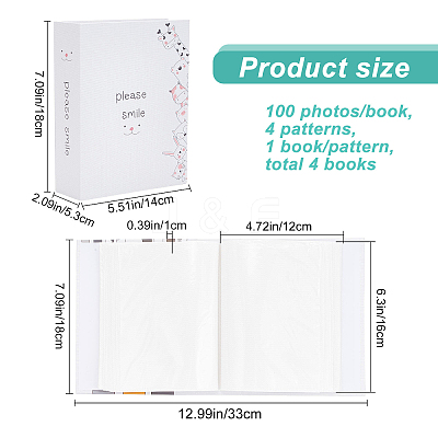 4 Book 4 Patterns Cardboard Cover Interstitial Album Book AJEW-CP0005-38-1