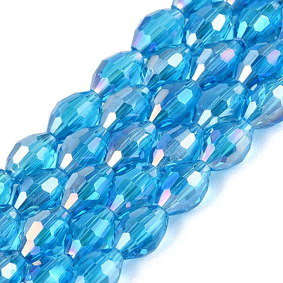 Electroplate Transparent Glass Beads Strands GL-N002-01A-A11-1