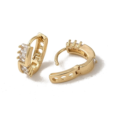 Brass Micro Pave Cubic Zirconia Hoop Earring EJEW-L271-03KCG-02-1